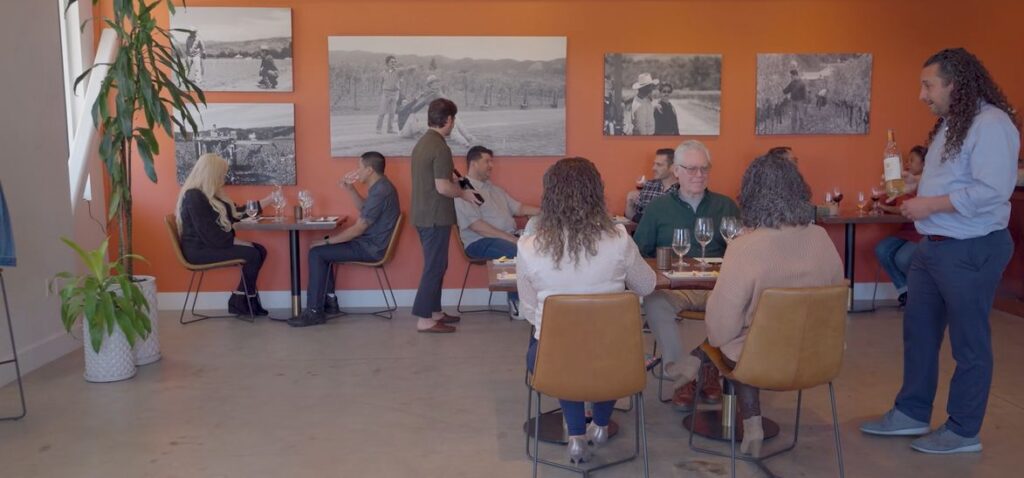 Bazan Cellars Tasting Room with guests